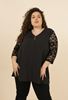 Picture of PLUS SIZE LACE SLEEVE TOP 3 BUTTON